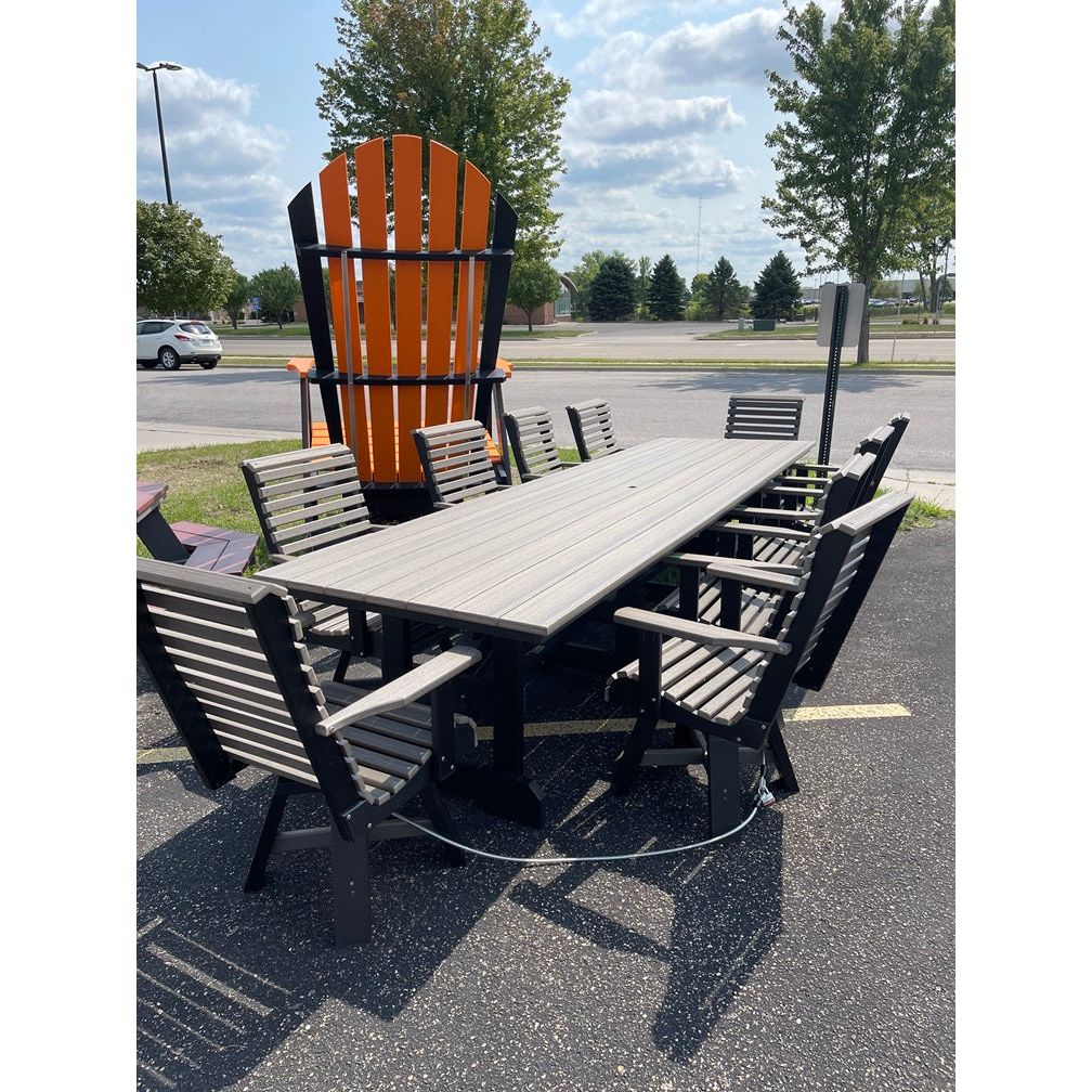 Poly patio dining set at 30 inch standard table height with swivel dining chairs - Salt and Sand Patio Co