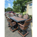 7' Counter Table with 6 Classic Swivel in Black and Brown