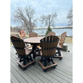 60" Round Counter Table with 6 Classic Swivel Counter Chairs in Black/Mahogany (Wood Grain)