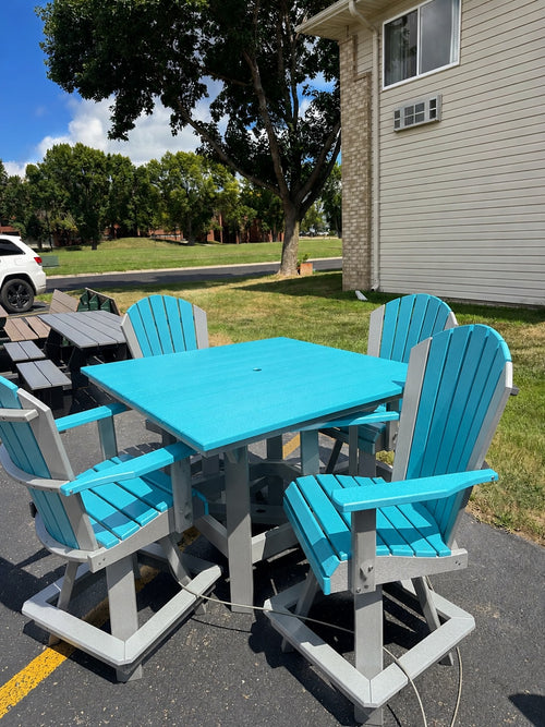 48" Square Bar Height Table with 4 Swivel Chairs