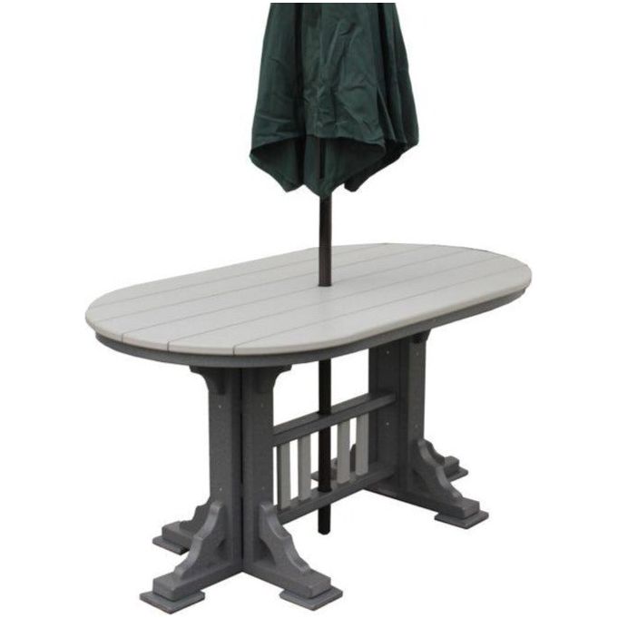 5 piece patio set with 5ft oval poly bar table and 4 swivel bar chairs - Salt and Sand Patio Co