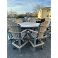 60" Round Bar Table with ICE BOWL and 6 Classic Swivel Chairs in Dark Gray & Weatherwood