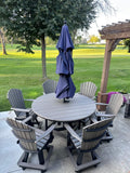 60" Round Counter Table with 6 Classic Swivel Counter Chairs in Black/Coastal Gray