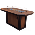 6ft rectangle poly fire pit table with clipped corners seating six - Salt and Sand Patio Co