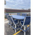 7' Oval Bar Table with 6 Rollback Swivel Bar Chairs in Dove Gray/Patriot