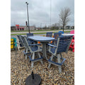 7' Oval Bar Table with 6 Rollback Swivels in Dove Gray and Patriot