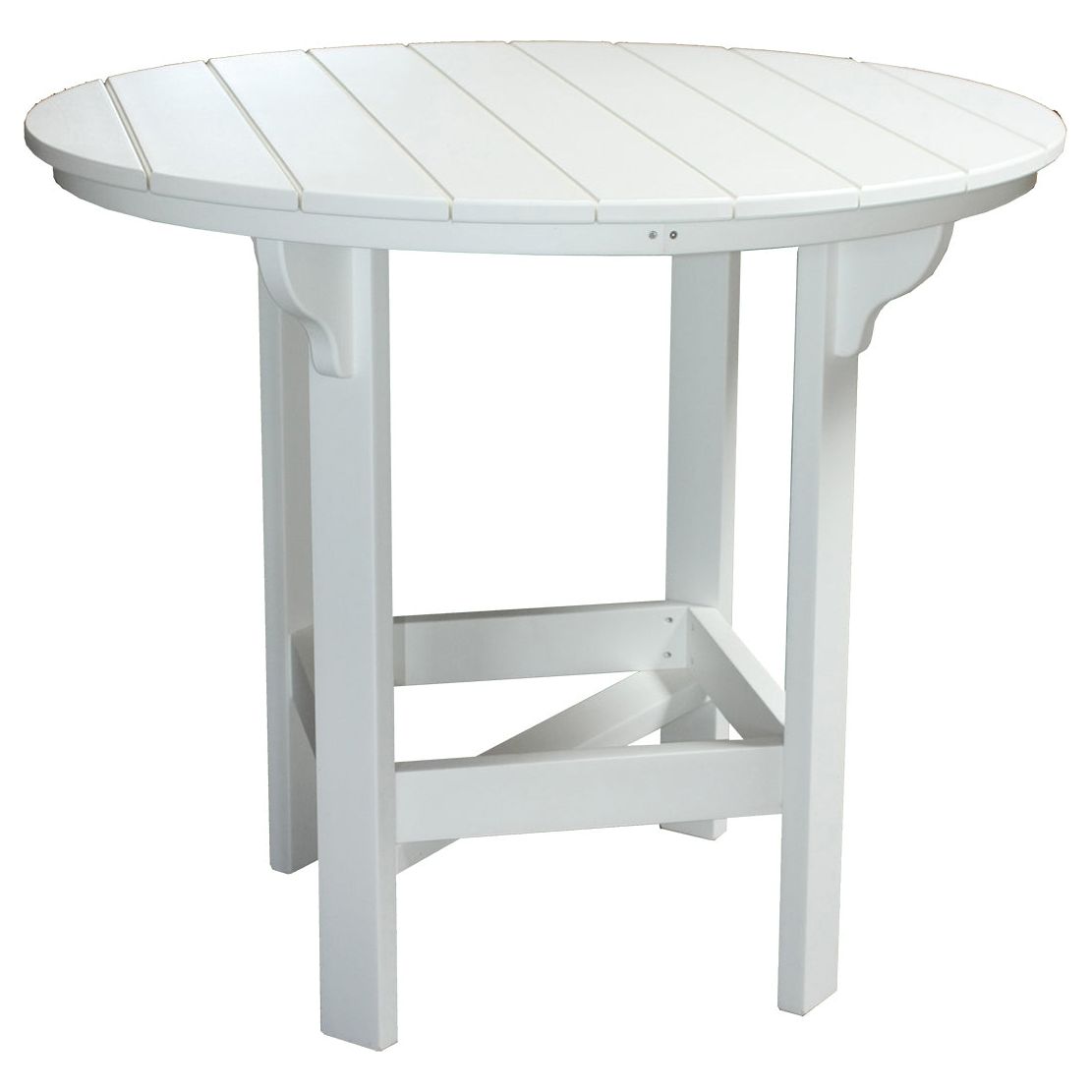 48in round poly patio table in bar height, Creekside outdoor dining table - Salt and Sand Patio Co
