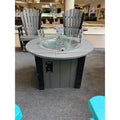 34" Round Fire Pit with 2 Classic Swivel Gliders in Black and Dark Gray