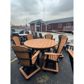 60" Round Counter Table with 6 Classic Swivel Counter Chairs in Black and Cedar