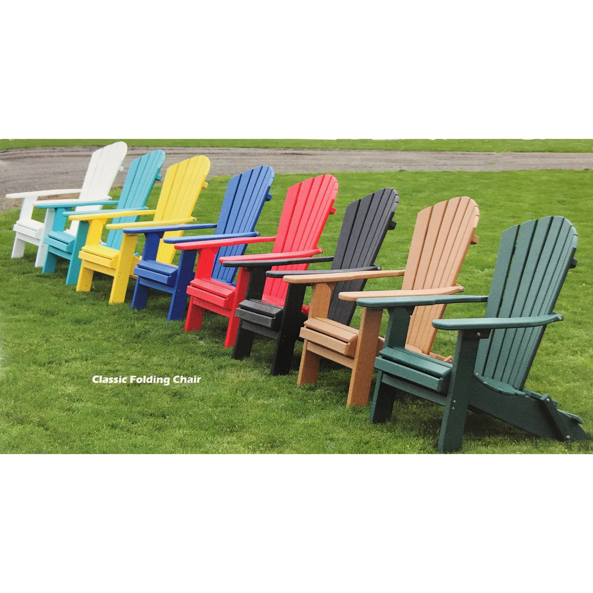 Folding Adirondack chair in poly lumber, Creekside beach style foldable patio chair - Salt and Sand Patio Co