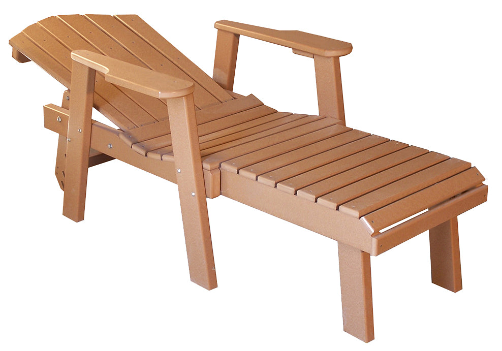 Adirondack lounge chair, Creekside classic poly chaise lounge with folding footrest - Salt and Sand Patio Co