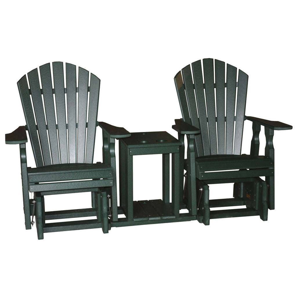 Creekside Classic Settee Glider in Black and Coastal Gray