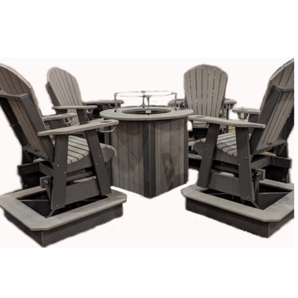 34 inch round poly fire pit table in counter height with two tone finish - Salt and Sand Patio Co