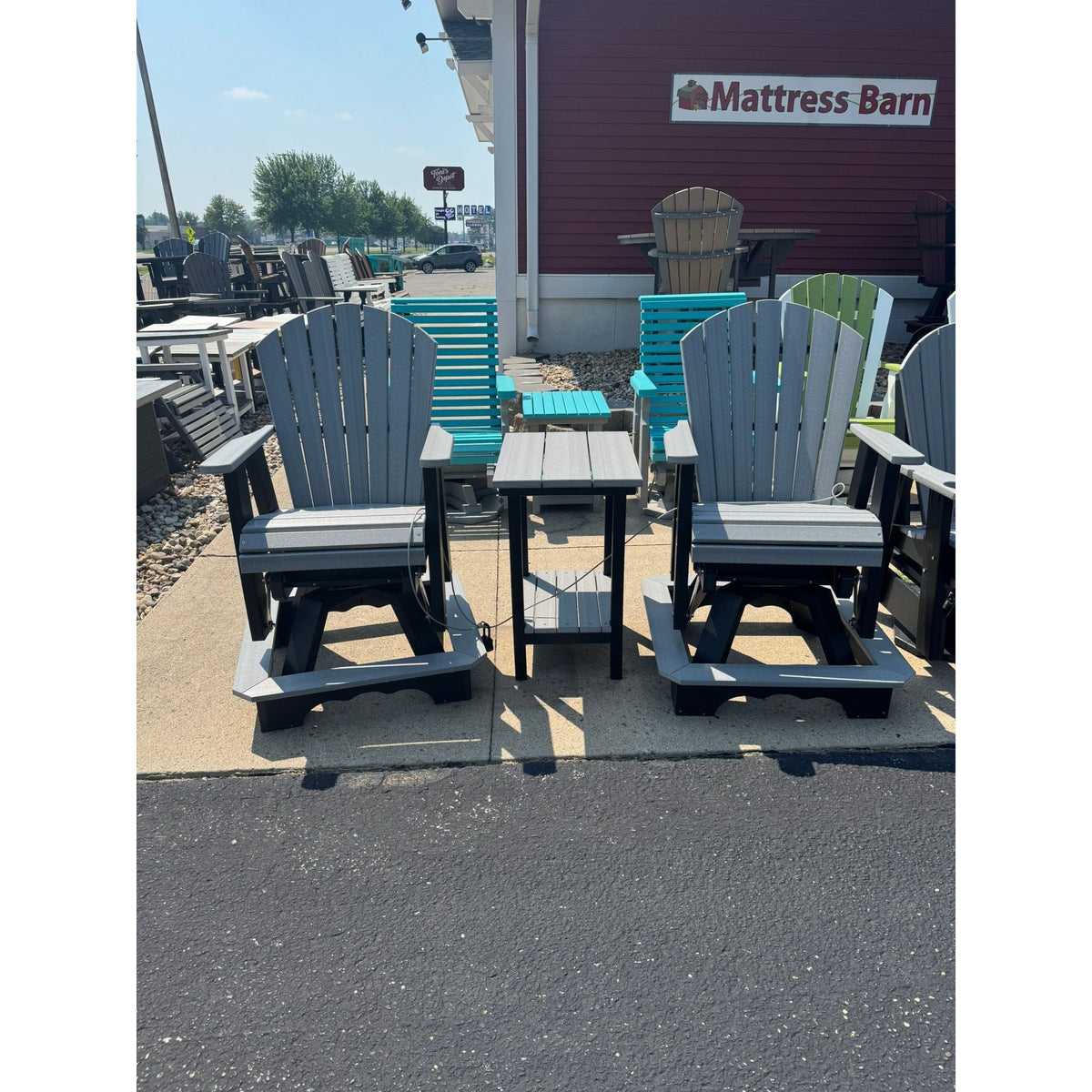 Classic Counter Height Swivel Glider (C135) in Black and Driftwood Gray (Wood Grain)