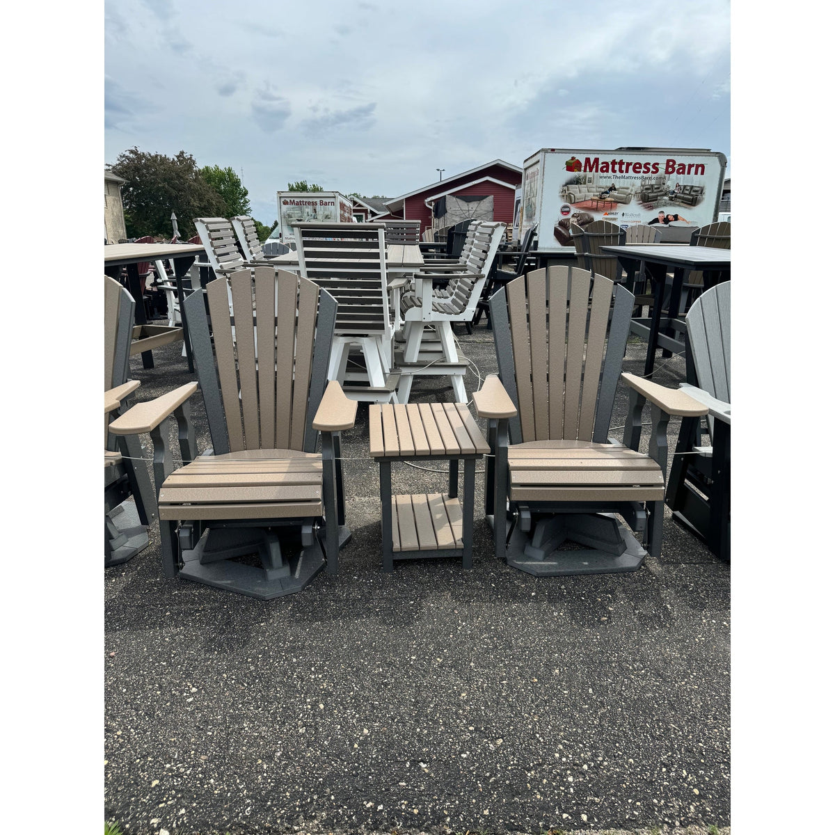 Classic Swivel Glider C100 in Dark Gray and Weatherwood