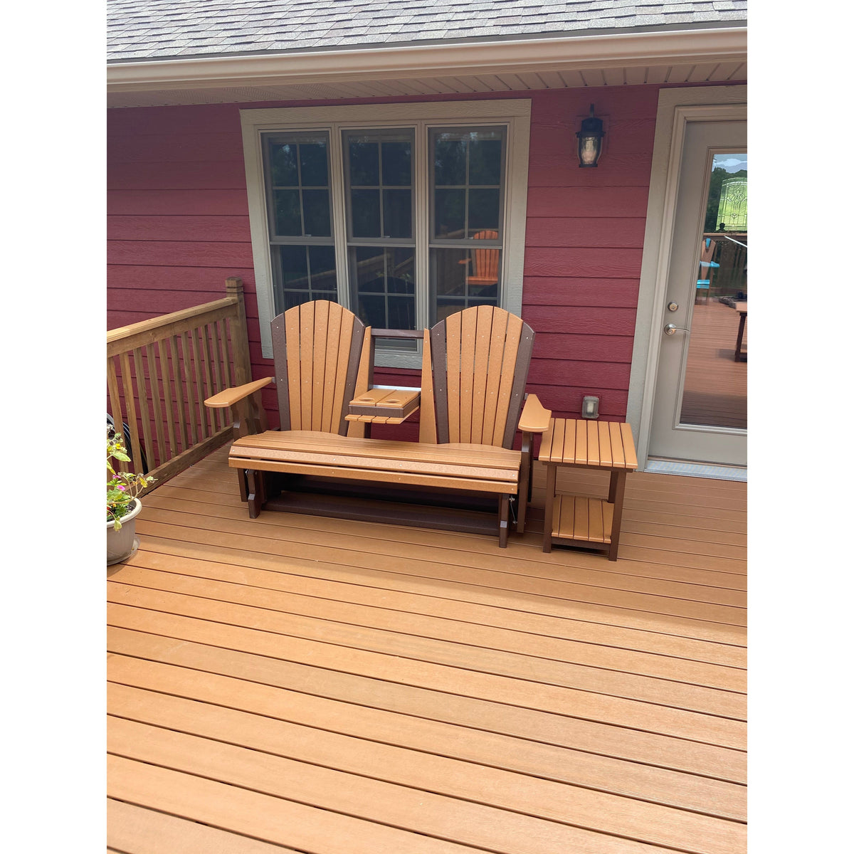 Creekside 5' Glider with Flip Down Console C128