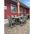 7' Counter Table with 6 Classic Swivel Counter Chairs in Dark Gray & Weatherwood