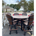 60" Round Bar Table with 6 Swivels in Black/Brown