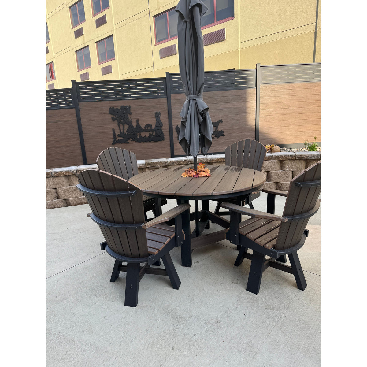 8' Dining Table with 6 Swivel Dining Chairs