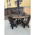 48" Round Dining Table with 4 Classic Swivel Dining Chairs in Black and Brazilian Walnut (Wood Grain)