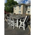 6' Fire Table with 4 Rollback and 2 Stationary Chairs in White & Coastal Gray Wood Grain