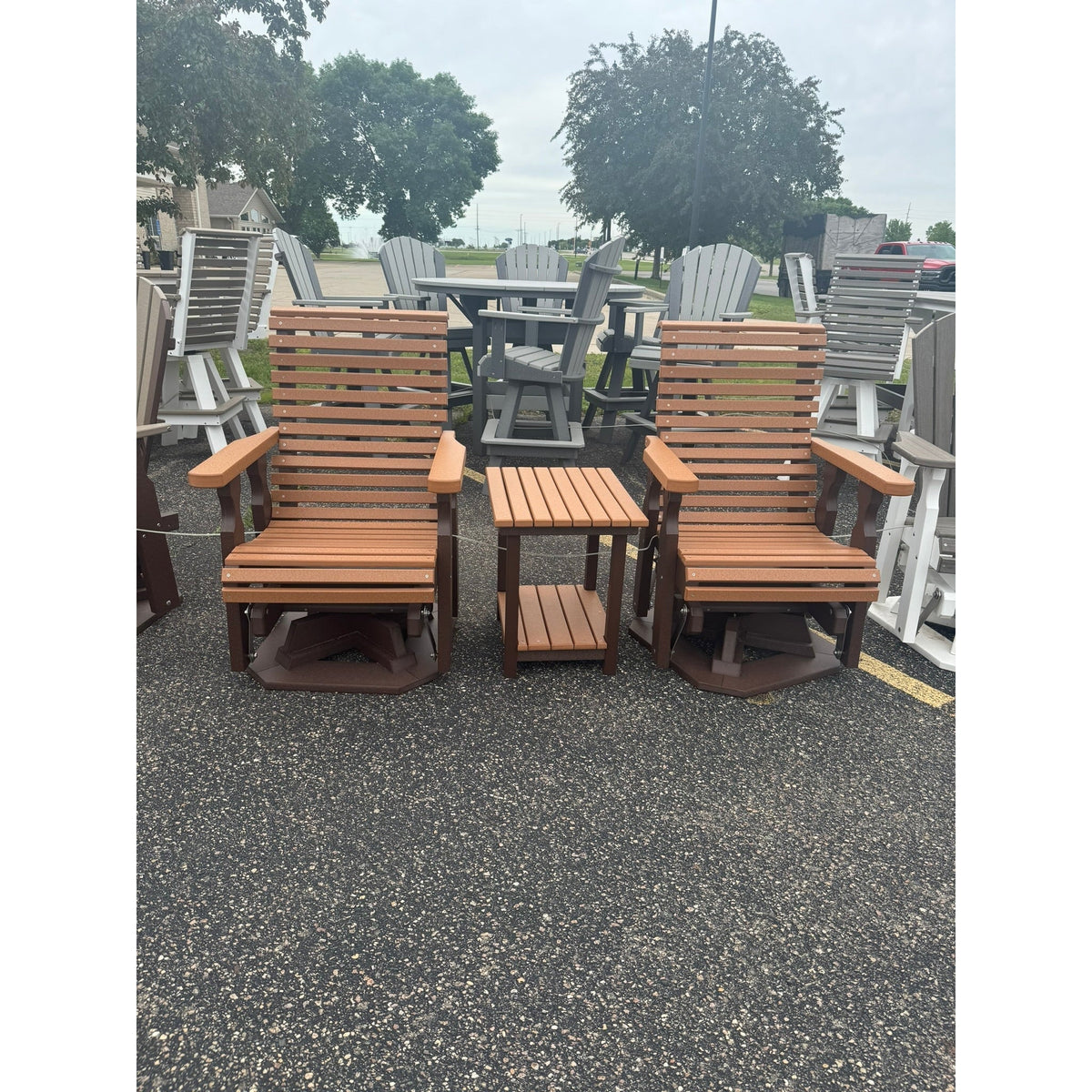 Rollback Swivel Glider RB89 in Brown and Cedar