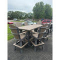 7' Bar Table with 6 Classic Swivel Bar Chairs in Dark Gray & Weatherwood