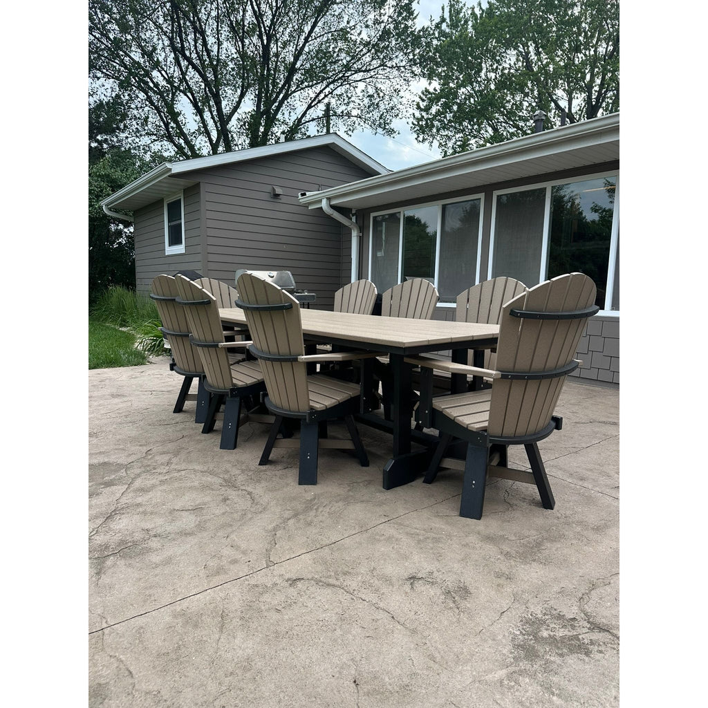 9' Dining Table with 8 Swivel Dining Chairs