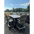 7' Bar Table with 6 Classic Swivel Bar Chairs in Black & Coastal