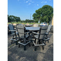 60" Round Bar Table with 6 Classic Swivel Bar Chairs in Black and Dark Gray