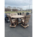 54" Round Counter Table with 4 Classic Counter Swivels in Brown/Weatherwood
