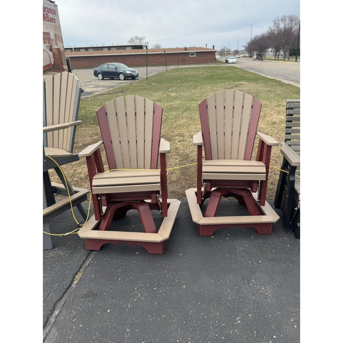 Classic Counter Height Swivel Glider (C135) in Cherry and Weatherwood