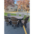 6' Fire Dining Table with 6 Classic Swivel Dining Chairs in Black and Brazilian Walnut