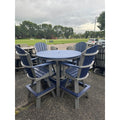 48" Round Counter Table with 4 Classic Swivel Chairs in Dark Gray and Patriot