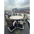 60" Round Counter Table with 6 Classic Swivel Counter Chairs in Black and Weatherwood