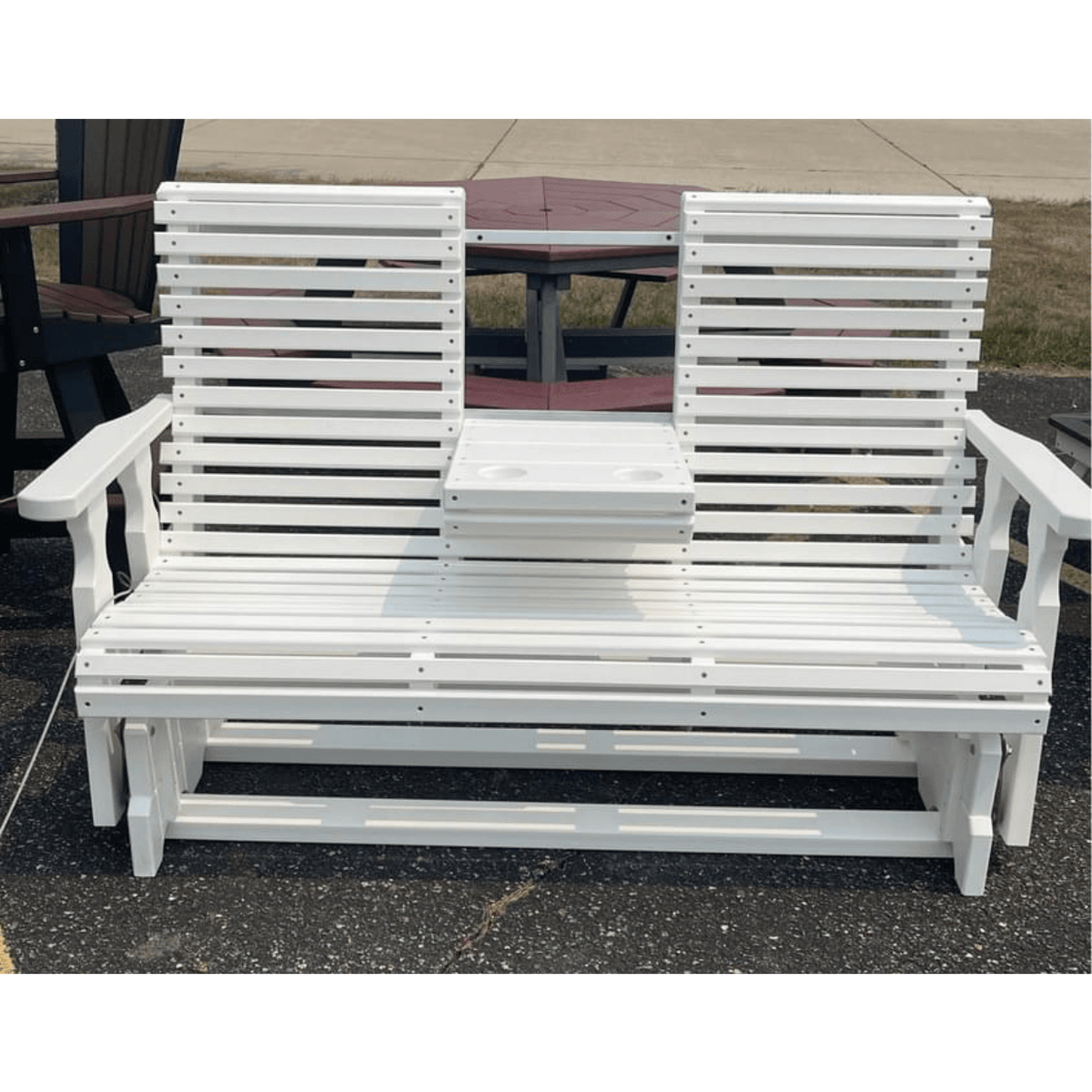 Creekside 5' Rollback Glider with Flip Down Console RB78 in White