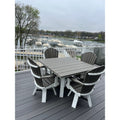 48" Square Dining Table with 4 Classic Swivel Dining Chairs in White & Coastal Gray (Wood Grain)