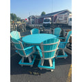 60" Round Counter Table with 6 Classic Swivel Counter Chairs in Dove Gray and Aruba