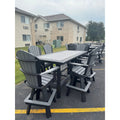 7' Bar Table with 6 Classic Swivel Counter Chairs in Black and Dark Gray