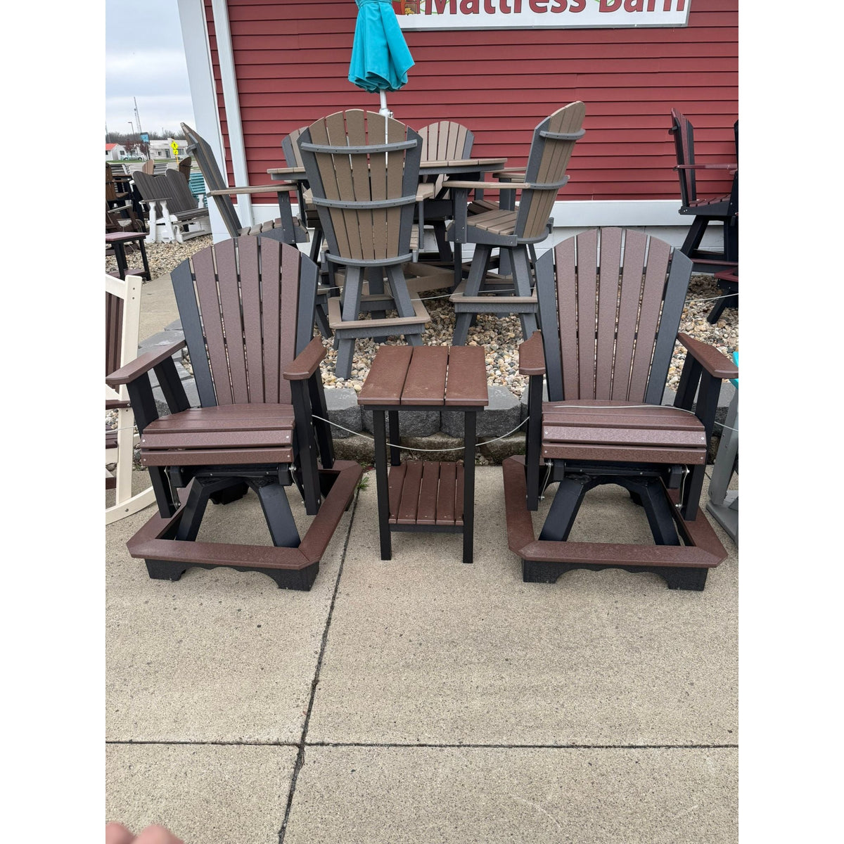 Classic Counter Height Swivel Glider (C135) in Black and Brown
