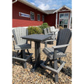 Counter height outdoor table and 2 swivel chairs, 28in square poly bistro set - Salt and Sand Patio Co