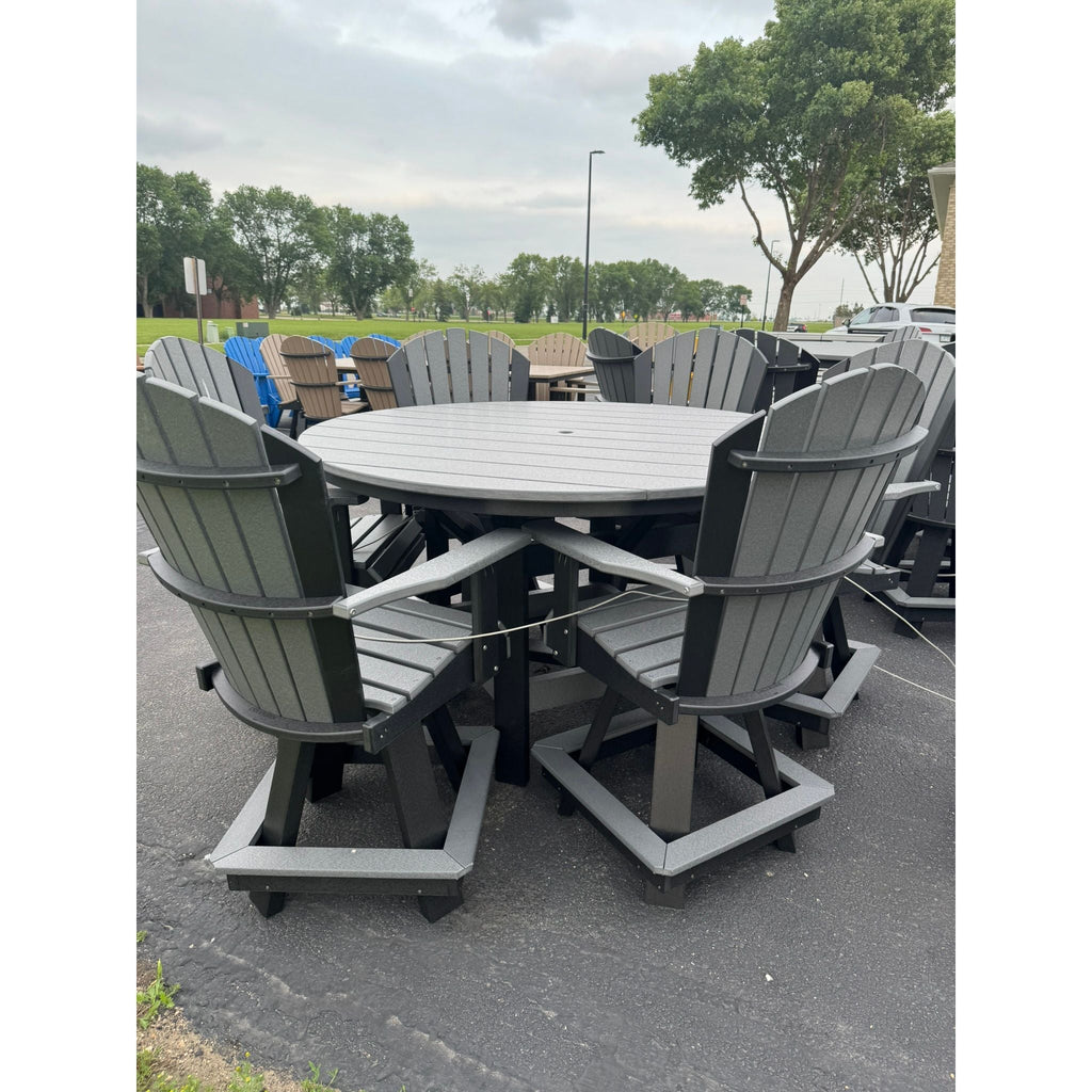 60" Round Counter Table with 6 Swivel Counter Chairs