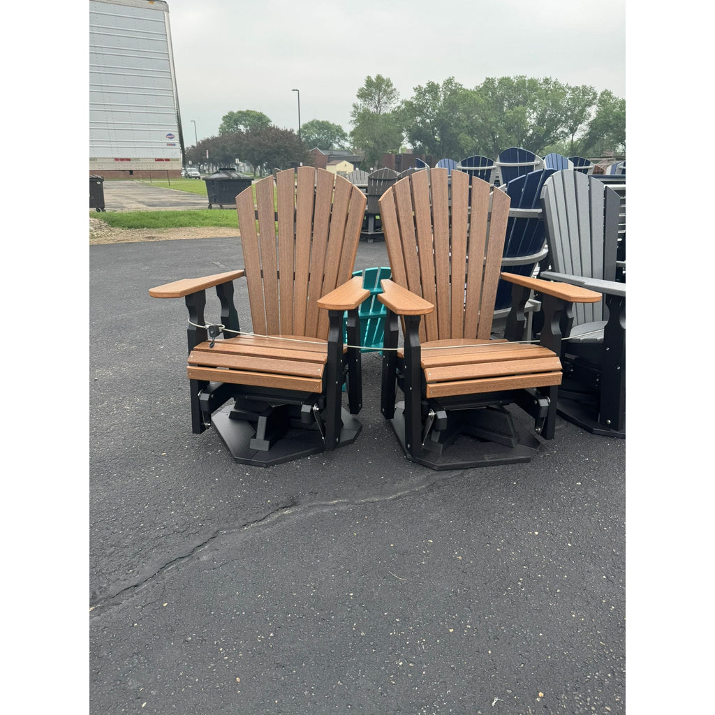 Classic Swivel Glider (C100) in Black and Mahogany (Wood Grain)