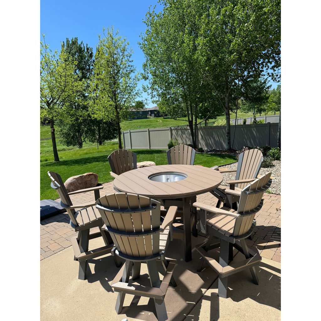 60" Round Bar Table with 6 Swivel Bar Chairs