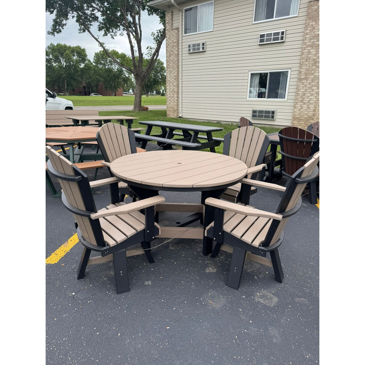 42" Round Counter Height Table with 4 Swivel Counter Chairs