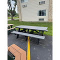 Creekside 7' Picnic Table in Black and Dark Gray
