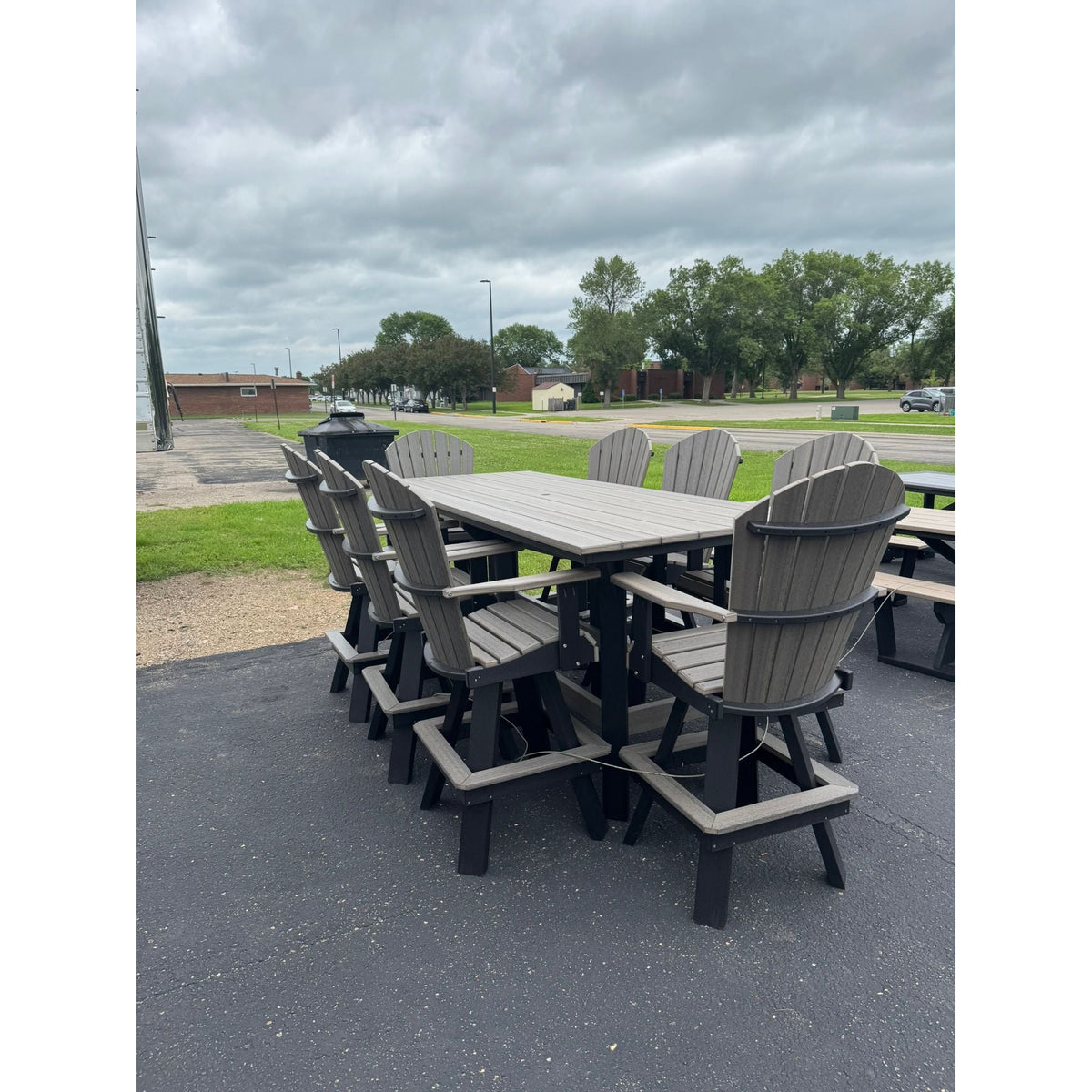 8' Bar Table with 6 Swivel Bar Chairs