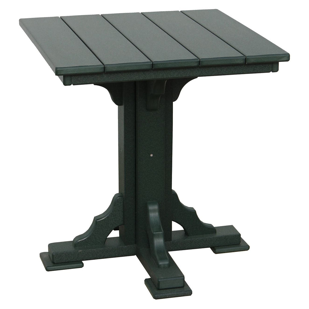 Outdoor high top table, Creekside 28in square poly patio table in green - Salt and Sand Patio Co